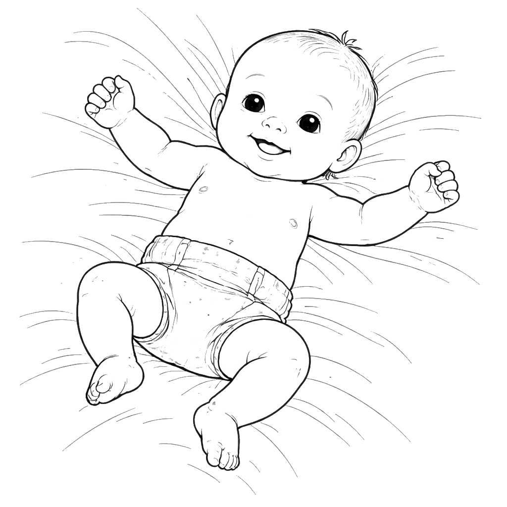 Illustration of a baby with massage target areas highlighted